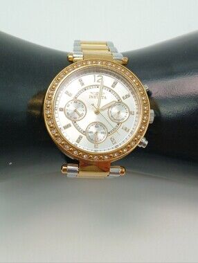 Invicta Two-Tone Gold and Silver Crystal Bezel Women's Watch 20470